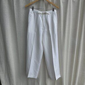 Havana Co Linen Blend White Wide Leg Pants Size M